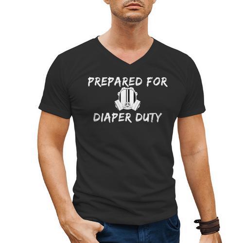 New Dad Prepared For Diaper Duty Saying Quote Men's V-Neck T-Shirt - Father's Day Fun