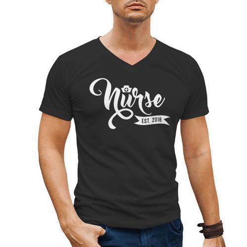 New Nurse 2018 Nursing School Graduate Graduation Shirt Men's V-Neck T-Shirt - Best Gift Smart