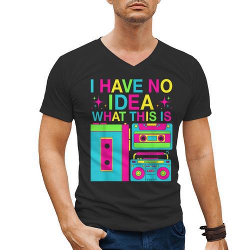 I Have No Idea What This Is Retro 70's 80's 90's Nostalgia Men's V-Neck T-Shirt - Figerry