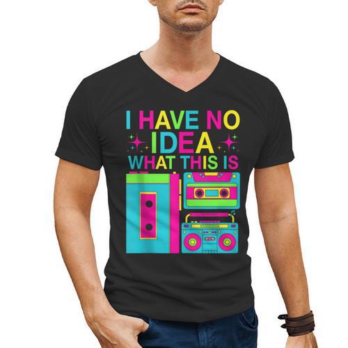 I Have No Idea What This Is Retro 70's 80's 90's Nostalgia Men's V-Neck T-Shirt - Figerry