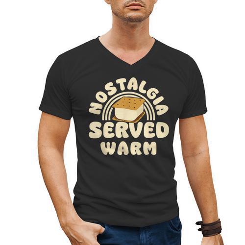 Nostalgia Served Warm Smore Men's V-Neck T-Shirt - Figerry