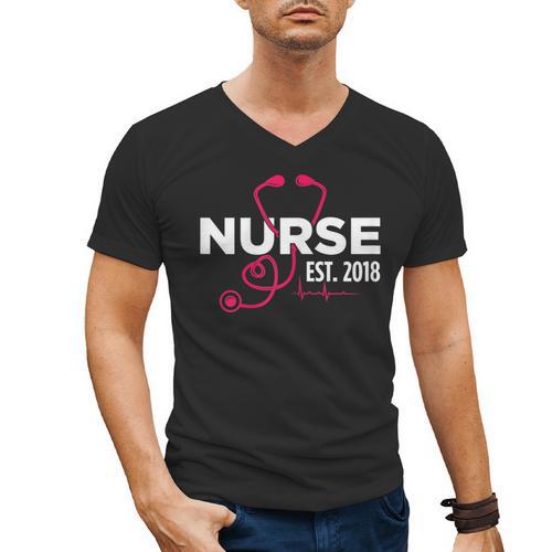 Nurse Graduate Graduation 2018 Nursing School Shirt Men's V-Neck T-Shirt - Best Gift Smart