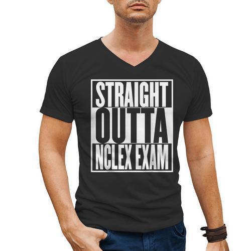 Nurse The Straight Outta NCLEX Graduation RN Gift Tshirt Men's V-Neck T-Shirt - Best Gift Smart