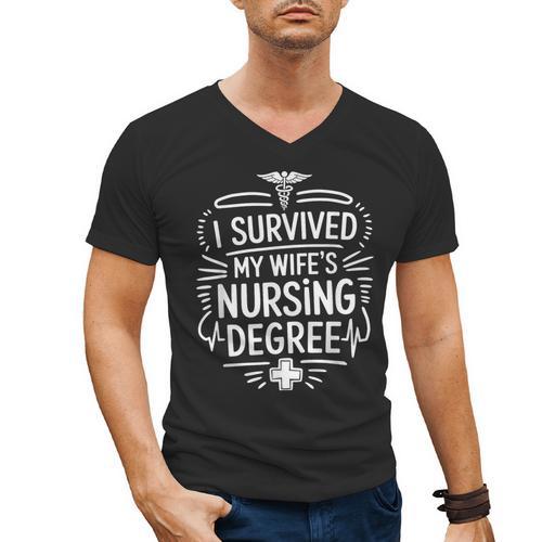 Nurse Wife Nursing Graduation And Nursing Wife Nurse Husband Men's V-Neck T-Shirt - Best Gift Smart