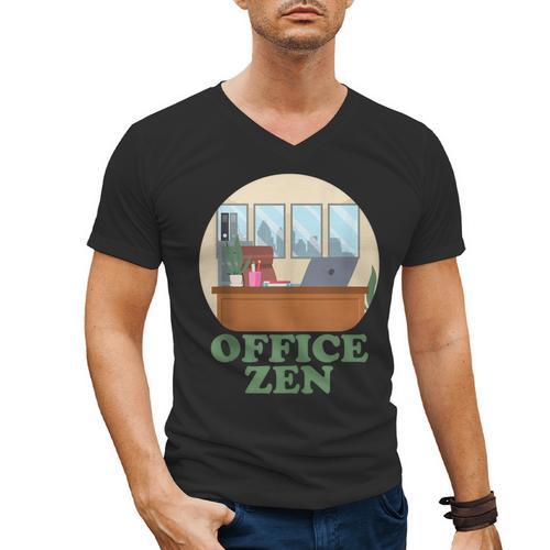 Office Zen Introvert Office Staff Secretary Employee Admin Men's V-Neck T-Shirt - Raresse