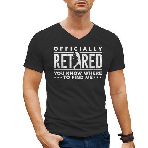 Officially Retired Golf Dad Golfing Retirement Golfer Men's V-Neck T-Shirt - Father's Day Fun
