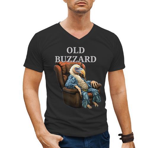 Old Buzzard Bird Old Man Grandpa Recliner Dads Joke Men's V-Neck T-Shirt - Father's Day Fun