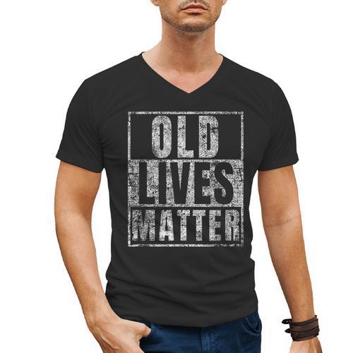 Old Lives Matter Birthday Party Gag For Dad Men's V-Neck T-Shirt - Father's Day Fun