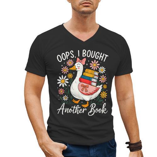 Oops I Bought Another Book Goose Reader Men's V-Neck T-Shirt - Bookorys
