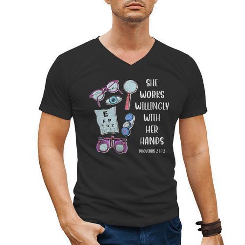 Optometry T Ophthalmology Eye Doctor Tee Optician Graduation Men's V-Neck T-Shirt - Best Gift Smart