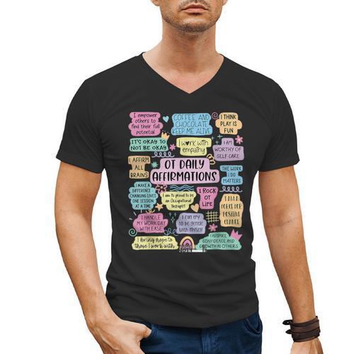 OT Daily Affirmations Occupational Therapy Month Graduation Men's V-Neck T-Shirt - Best Gift Smart