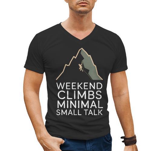 Outdoor Introvert Vibes Weekend Climber Men's V-Neck T-Shirt - Raresse