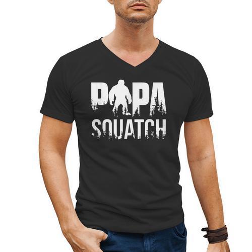 Papa Squatch For Dad Sasquatch Fathers Day Men's V-Neck T-Shirt - Father's Day Fun