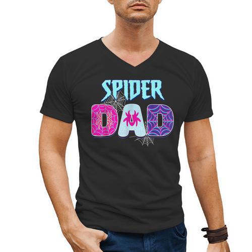 Parents Mom Spider Dad Matching Family Birthday Men's V-Neck T-Shirt - Father's Day Fun