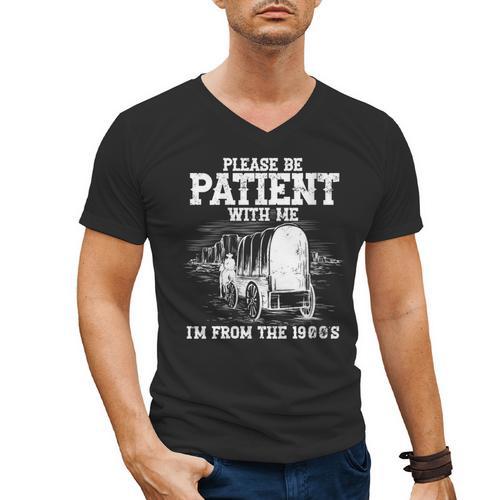 Patient With Me I'm From The 1900s Oregon Vintage Men's V-Neck T-Shirt - Figerry