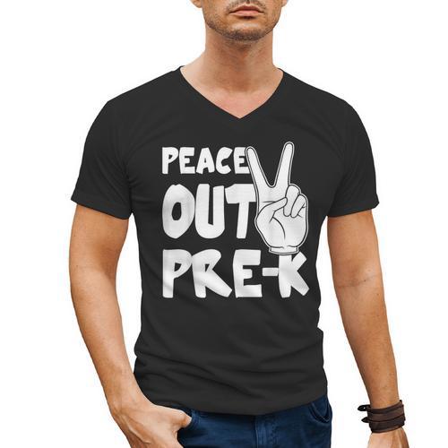 Peace Out Pre-K Great Class Of 2019 Graduation T-Shirt Men's V-Neck T-Shirt - Best Gift Smart