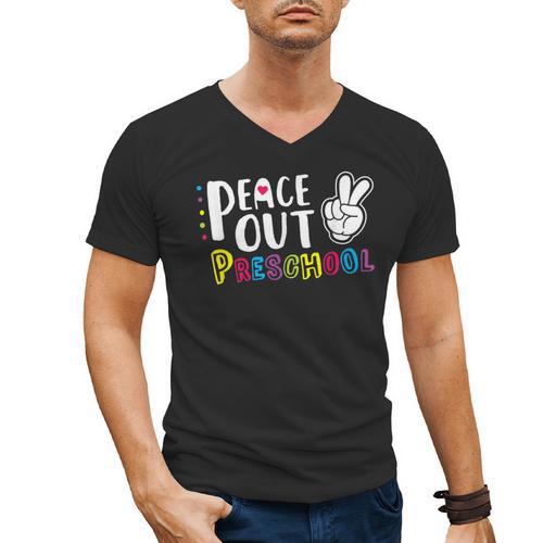 Peace Out Preschool T Shirt Graduation Last Day Men's V-Neck T-Shirt - Best Gift Smart