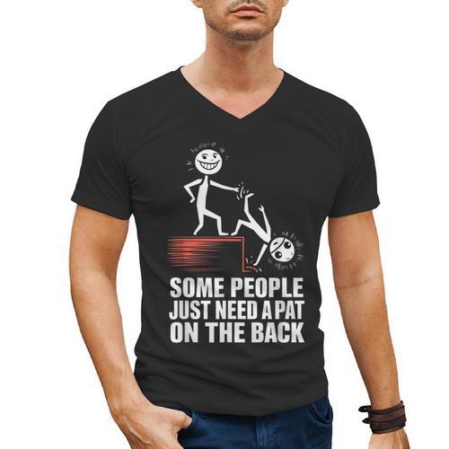Some People Just Need A Pat On The Back Introvert Men's V-Neck T-Shirt - Raresse