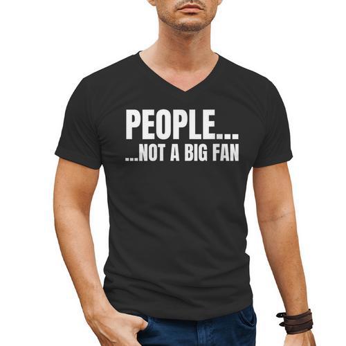 People Not A Big Fan Tshirt As a Sarcastic Introvert Men's V-Neck T-Shirt - Raresse