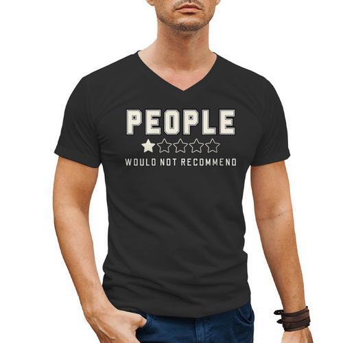 People One Star Rating Would Not Recommend Introverts Men's V-Neck T-Shirt - Raresse