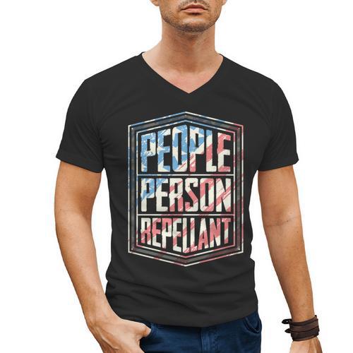 People Person Repellant Introvert Men's V-Neck T-Shirt - Raresse