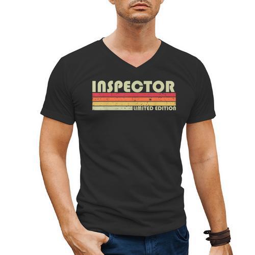 Personal Christmas Retro Vintage Graduation Inspector Job Title Profession Birthday Worker Idea Men's V-Neck T-Shirt - Best Gift Smart