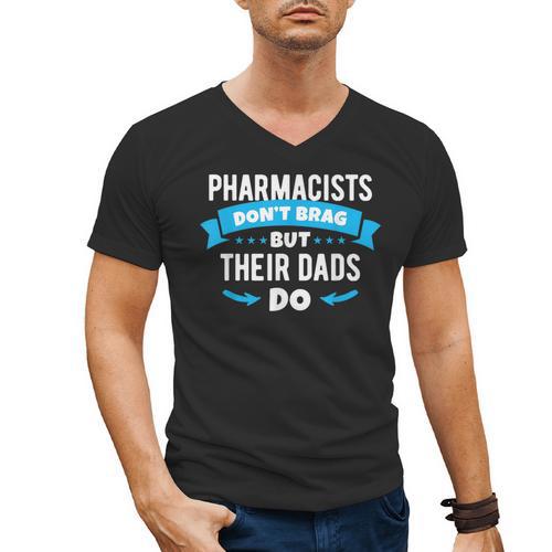 Pharmacy Graduation Pharmacist Pharmd Parent Grad Dad Brag Men's V-Neck T-Shirt - Best Gift Smart