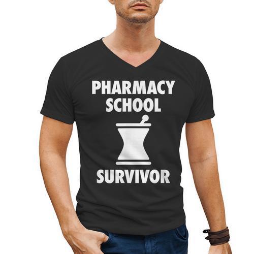 Pharmacy School Survivor PharmD Graduation T-Shirt Men's V-Neck T-Shirt - Best Gift Smart