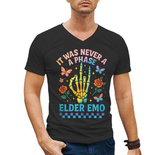 It Was Never A Phase Elder Emo Nostalgia Men's V-Neck T-Shirt - Figerry