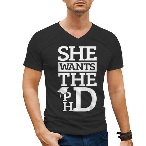 PhD Doctorate Husband Boyfriend PhD Graduation Men's V-Neck T-Shirt - Best Gift Smart