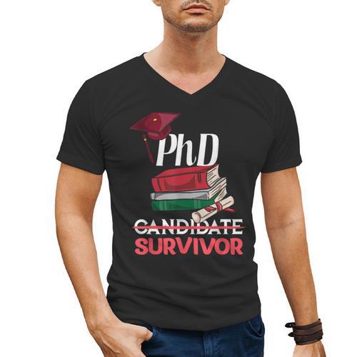 PhD PhD Graduation Gifts PhD Survivor T-Shirt Men's V-Neck T-Shirt - Best Gift Smart