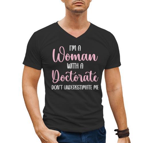 PhD Graduation Woman With A Doctorate Degree Men's V-Neck T-Shirt - Best Gift Smart
