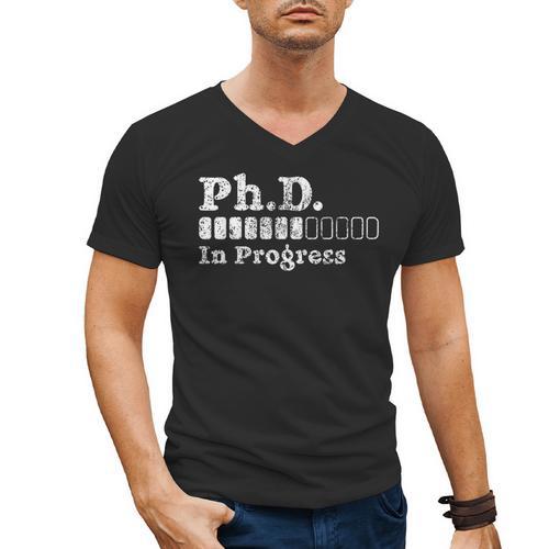 PhD In Progress PhD Doctoral Degree Graduation Doctorate Men's V-Neck T-Shirt - Best Gift Smart