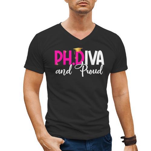 PhDiva Graduation Doctorate Student Graduate Men's V-Neck T-Shirt - Best Gift Smart