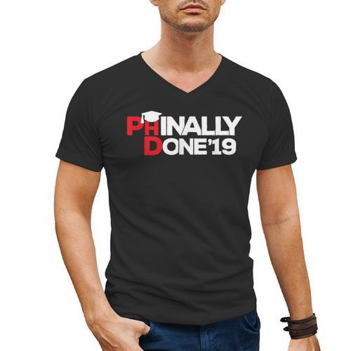 Phinally Done Graduation 2019 Phd Shirt Men's V-Neck T-Shirt - Best Gift Smart