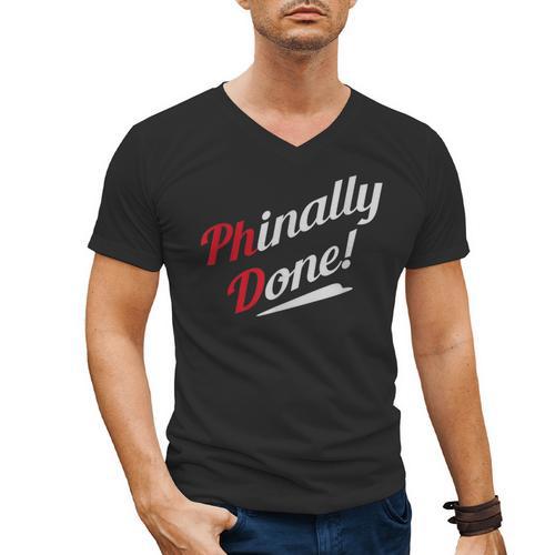 Phinally Done PhD T Shirt Graduation Men's V-Neck T-Shirt - Best Gift Smart