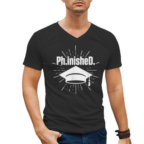 PhinisheD PhD Graduation Doctor Of Philosophy Men's V-Neck T-Shirt - Best Gift Smart