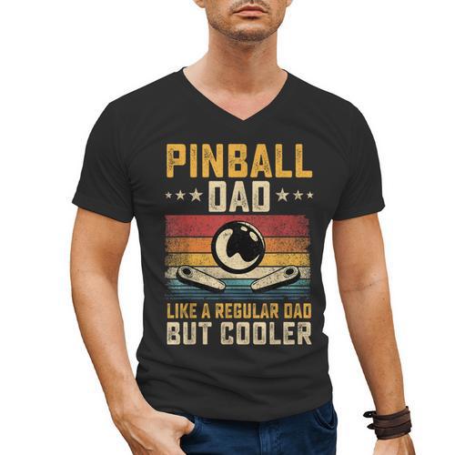 Pinball Dad Like Regular Dad But Cooler Father's Day Men's V-Neck T-Shirt - Father's Day Fun