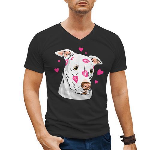 Pitbull Love Pitbull Moms Dads Men's V-Neck T-Shirt - Father's Day Fun