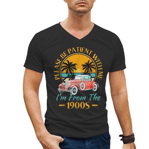 Please Be Patient With Me I'm From The 1900s Classic Car Men's V-Neck T-Shirt - Figerry