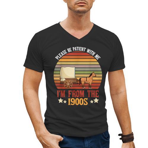 Please Be Patient With Me I'm From The 1900s Cool Dad Men's V-Neck T-Shirt - Figerry