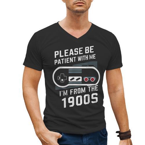 Please Be Patient I'm From The 1900s Father's Day Men's V-Neck T-Shirt - Figerry