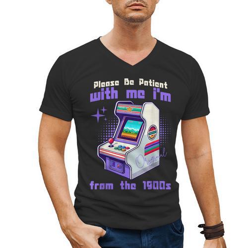 Please Be Patient With Me I'm From The 1900s Gamer Gaming Men's V-Neck T-Shirt - Figerry