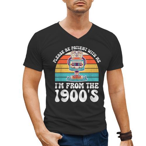 Please Be Patient With Me I'm From The 1900s Kawaii Men's V-Neck T-Shirt - Figerry
