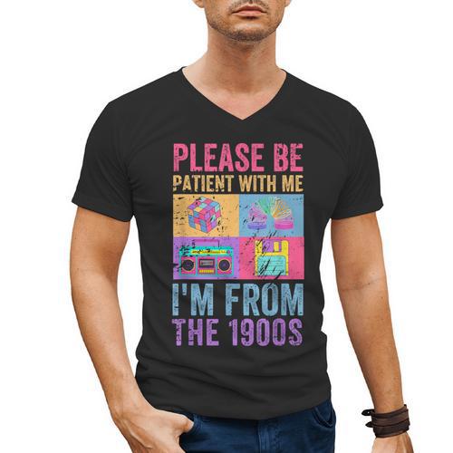 Please Be Patient With Me I'm From The 1900s Vintage 1900s Men's V-Neck T-Shirt - Figerry