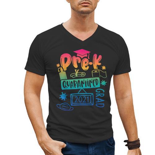 Pre-K Prek3 Prek4 Graduate Quarantine Preschool Graduation Men's V-Neck T-Shirt - Best Gift Smart