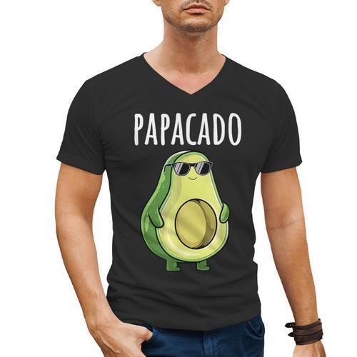 Pregnancy Announcement Shirts Men Dad Papacado Men's V-Neck T-Shirt - Father's Day Fun