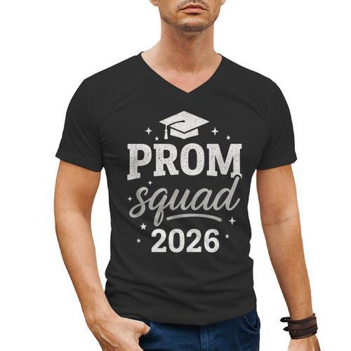 Prom Squad 2026 Graduation Friends Men's V-Neck T-Shirt - Best Gift Smart