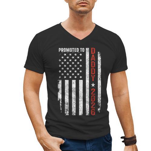 Promoted To Daddy 2026 Men's V-Neck T-Shirt - Father's Day Fun