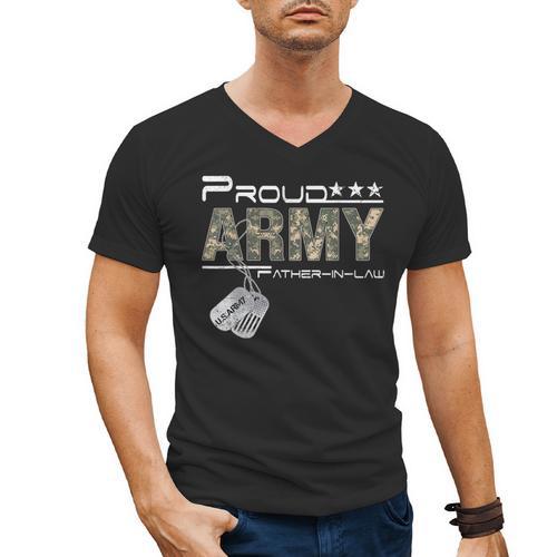 Proud Army Father-In-Law US Army Graduation Father-In-Law Men's V-Neck T-Shirt - Best Gift Smart
